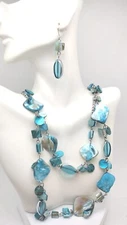 Charming Charlie Turquoise Stones & Crystal BeadsNecklace & Earring Set Jewelry