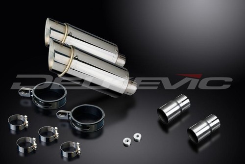 KAWASAKI EN500C 1996-2009 200mm ROUND STAINLESS SILENCER EXHAUST KIT - Picture 4 of 4
