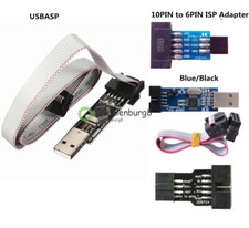 10Pin Convert to 6 Pin Adapter Board+USBASP USBISP AVRISP Programmer USB STK500