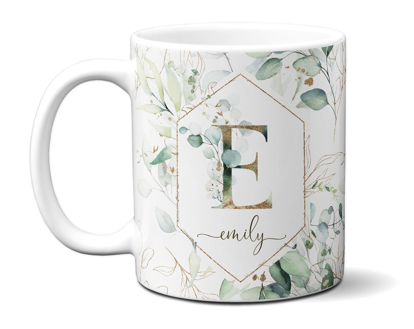 Monogram Letter Floral Mug Initial Alphabet Cup Birthday & Appreciation Gift