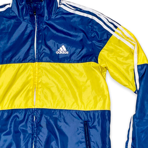 Chaqueta Rompevientos Súper Rara Adidas Brillo Cal Surf Azul Amarillo Mediano - Imagen 6 de 10