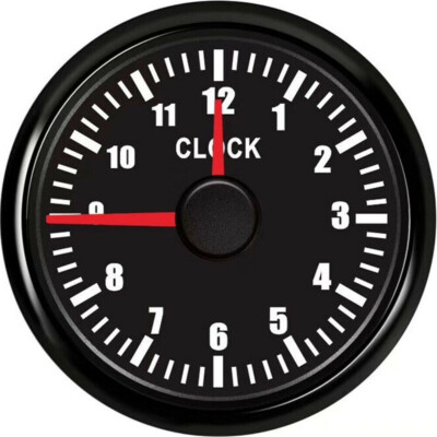 52MM Black Clock gauge 12Hours RED LED For Cars Trucks Boat Marine Motorcycle US