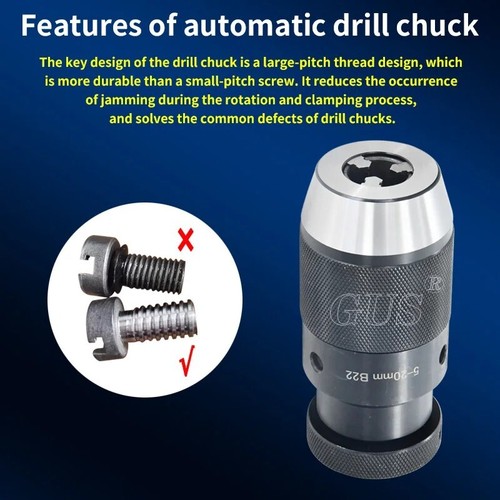 Metal Drill Collect Chuck Self Tighten Keyless Adapter Automatic Holder Machine - Picture 9 of 29
