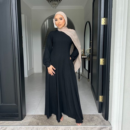 Muslim Dubai Bandage Waist Robe Abaya Long Sleeve Ramadan Women Maxi Dress - Picture 4 of 34