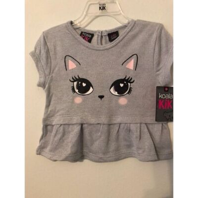 Koala Girls Gray Kitty Top/Dress 6/9M New