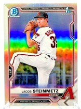 2021 Bowman Draft Chrome 1st Bowman Jacob Steinmetz Prospect #BDC-83 Refractor 