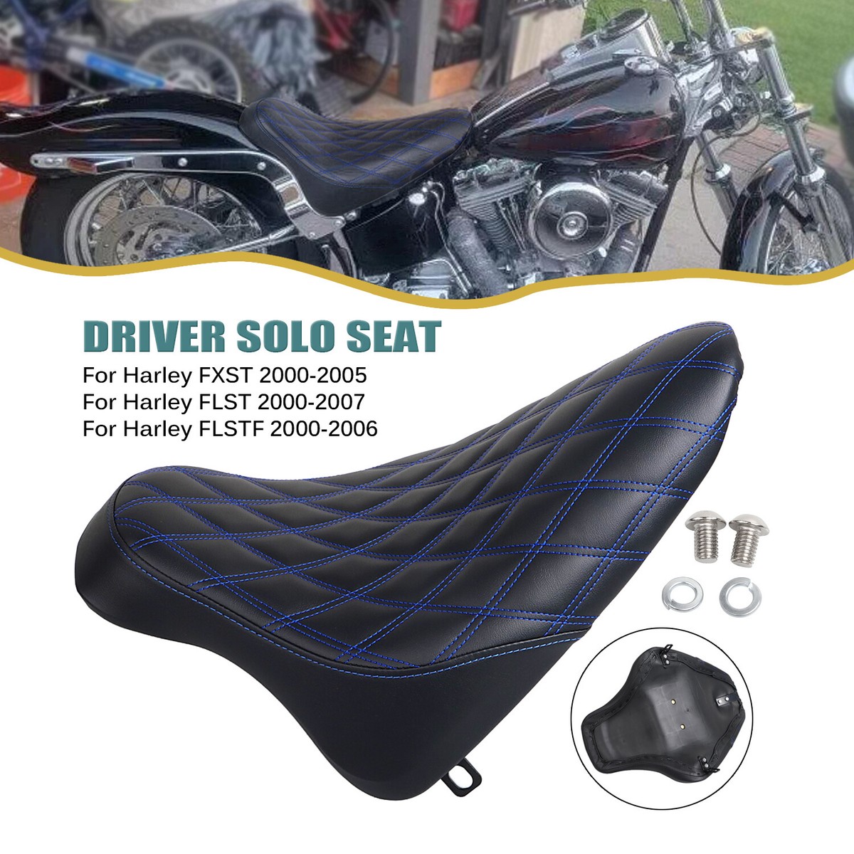 Diamond Style Driver Solo Seat For Harley Night Train FXSTB