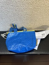 IKEA Knolig Mini Zipper Coin Keychain Bag Tote Key Holder Blue