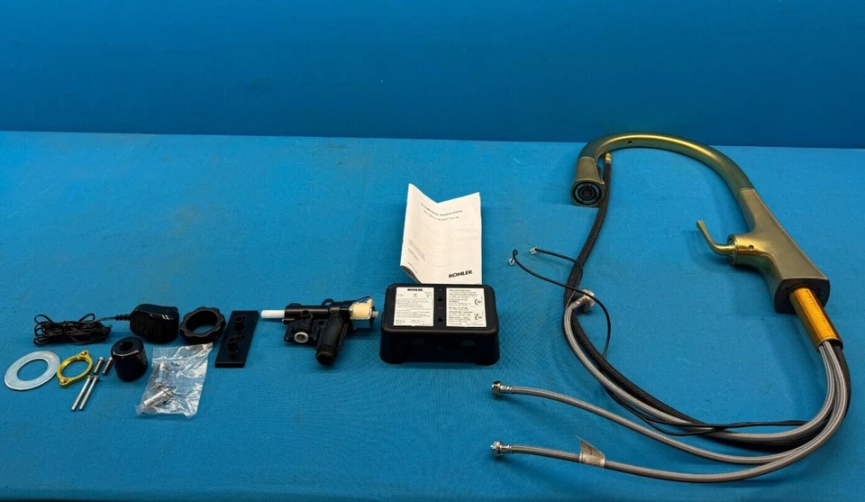 Grifo de cocina extraíble moderno cepillado vibrante de bronce Kohler 22068-2 MB Foto 3 de 4