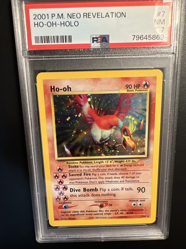 Pokemon 2000 WOTC Neo Revelation: Ho-Oh 7/64 - Double Holo PSA 7 - Picture 3 of 13