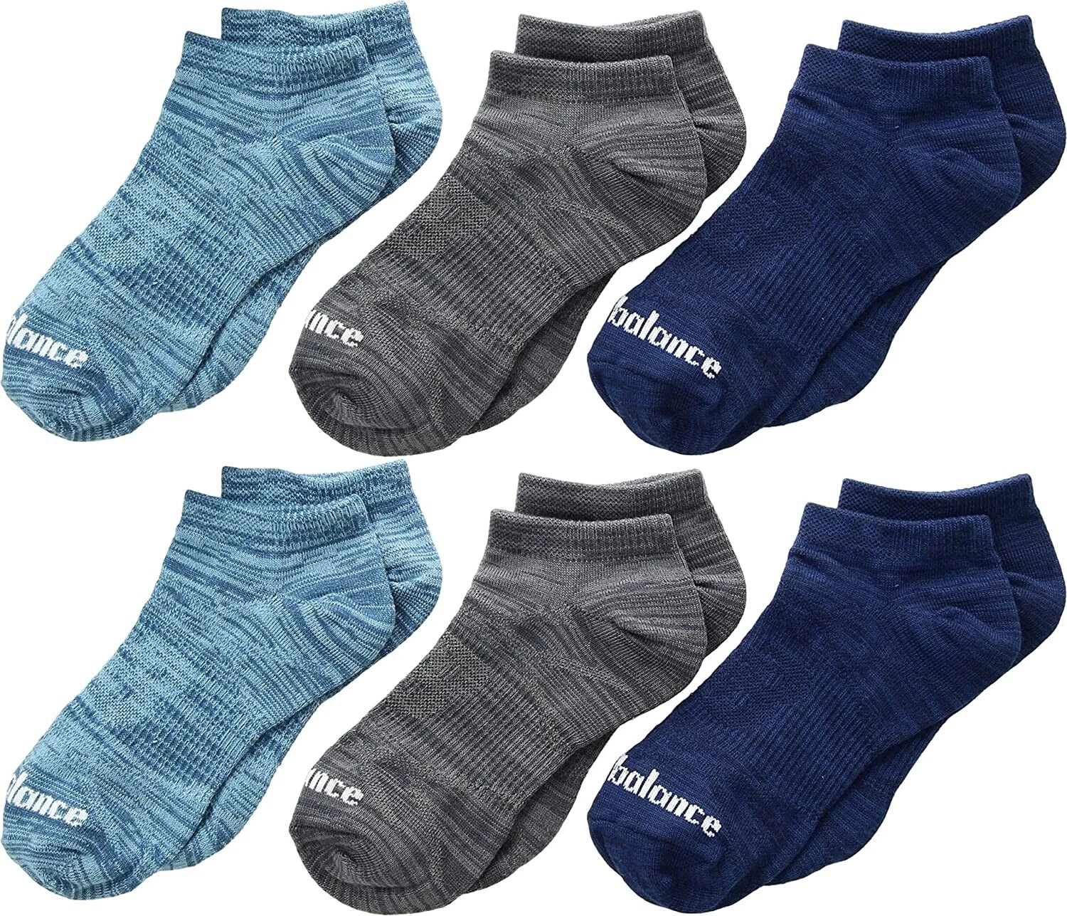 New Balance Calzini Bambini 245222 Confezione 6 Lavorati Maglia No Show Taglia 9 5 3