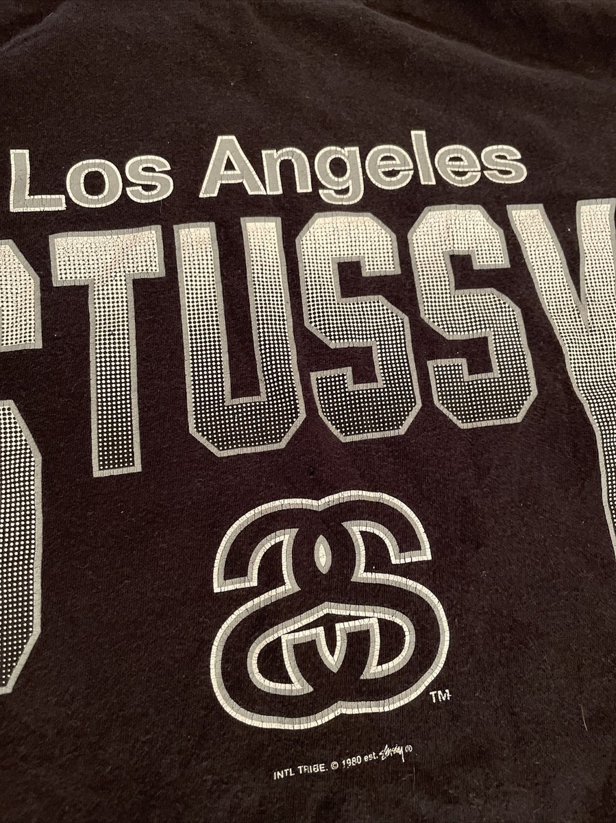 Vintage Stussy INTL TRIBE 1980 Logo T Shirt Black Los Vintage Stussy INTL TRIBE 1980 Logo T Shirt Black Los
