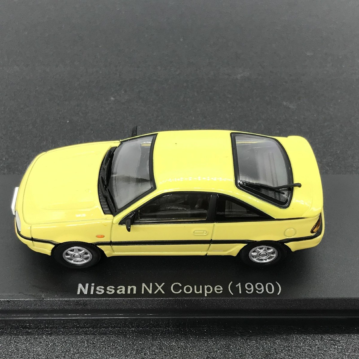 ミニカー neco Mini Car Nissan NX Coupe 1990 Yellow 1/43 Scale Box Display