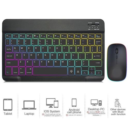 Led Wireless Keyboard and Mouse Wireless Multicolored LED Bluetooth Keyboard - Picture 16 of 21