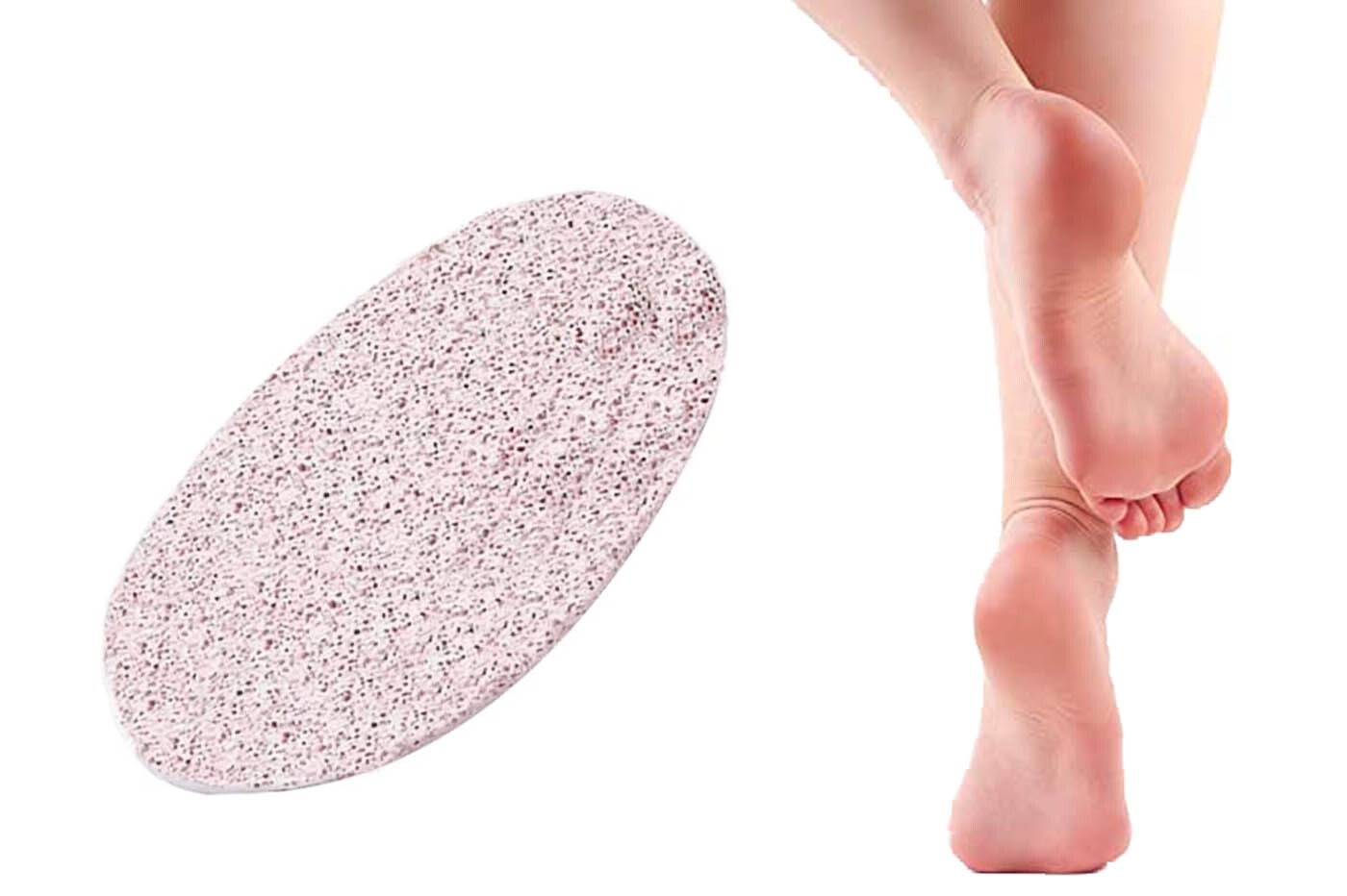 Pietra pomice piedi ovale pedicure esfolliante scrub rimozione calli duroni rosa