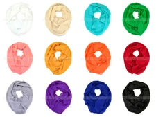 Solid Color Light Weight Thin Infinity Scarf Gold Glitter Circle Loop Fashion