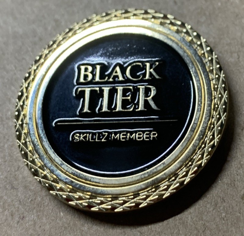 Black Tier Skills Member Crown Challenge Coin Gold Tone 1.5”
