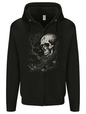 At One With Nature Skull Mens Zip Up Hoodie