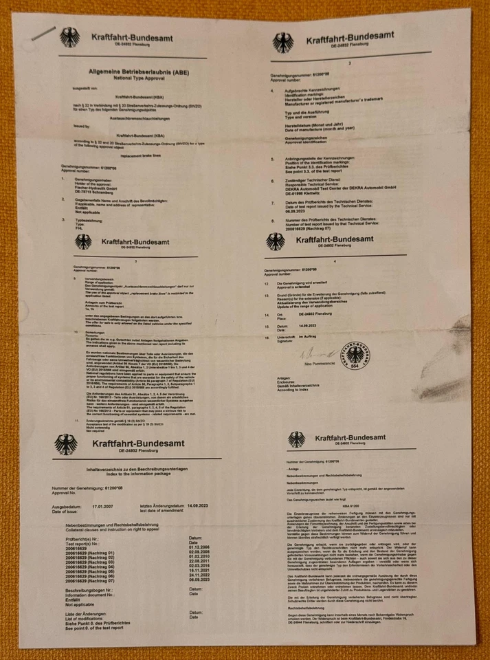 Fischer Stahlflex Bremsleitungen Skoda Octavia III 5E3 SK1103-4.4 Edelstahl schw - Bild 3 von 4