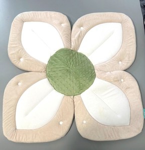 Blooming Bath Lotus Baby Bath Seat Flower Sink Bath Cushion Cream Olive – Used