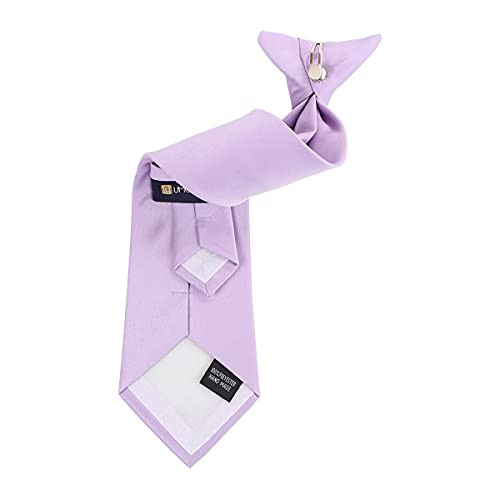 Umo Lorenzo Boy's Clip on Tie Solid Neck Tie Ages 3-5 (11" tie) Lavender - Bild 6 von 7
