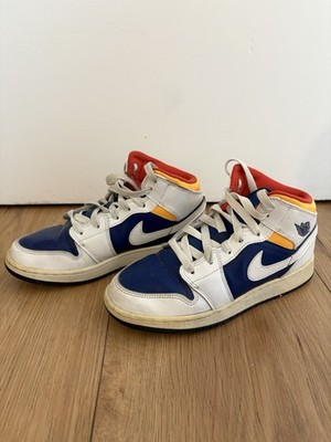 Nike Air Jordan 1 Mid Royal Blue And Laser Orange