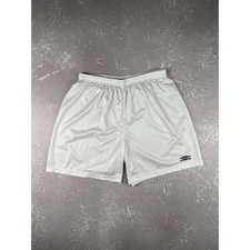 RARE Vintage Umbro Monogram Shiny Soccer Shorts Blokecore Mens XXL White