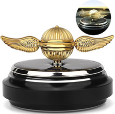 Car Air Freshener, Solar Energy Golden Fidget Spinner Toy with Swinging Wings fo