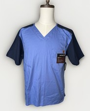 Carhartt C14108 Men  s Ripstop V-Neck Scrub Top Blue Navy Size M NWT