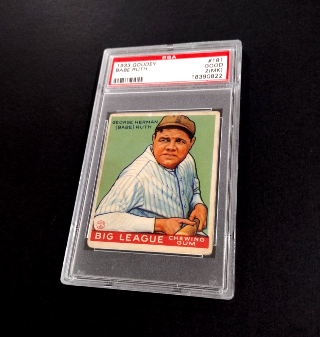 1933 GOUDEY BABE RUTH  #181  PSA 2 (WITH MK QUALIFIER) view 3