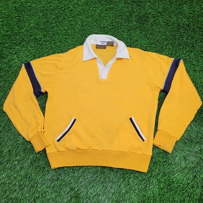 Vintage 90s MOD Collared Sweatshirt Medium 21x23 Crop Baggy