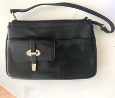 Nine West Faux Leather black purse clutch with strap