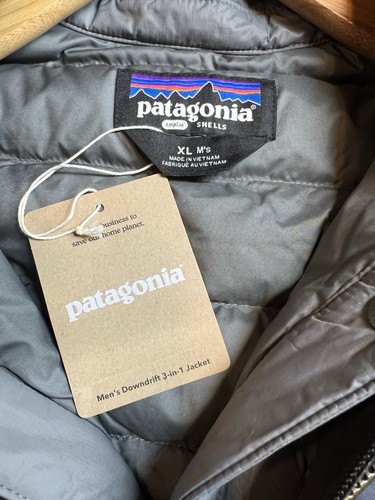 Patagonia HERREN DOWNDRIFT DAUNEN 3 IN 1 JACKE SCHWARZ/GRAU XL $ 449 NEU mit Etikett - Bild 10 von 12