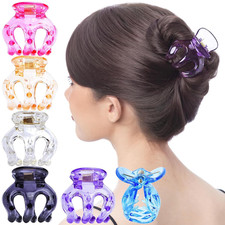 RC ROCHE 6 Pcs Octopus Hair Clips for Thick Hair, Large Transparent Pumpkin Sh