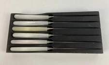 Kalmar Stainless Steak Knife Set of 6 Mother of Pearl Handles Sheffield England