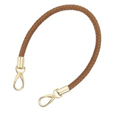 50cm Short Leather PU Braided Purse Replacement Handle - Coffee, Gold