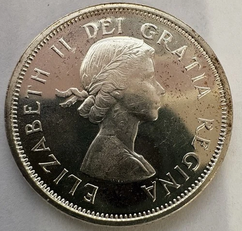 1964 Canadian Uncirculated Silver Caribou 25 Cent Coin