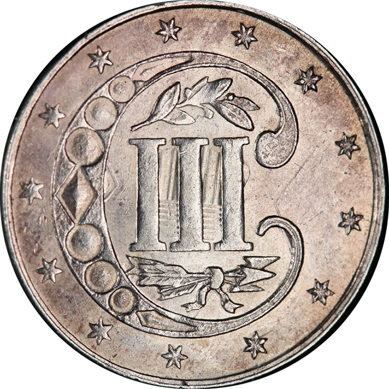 Tres (3) centavos de plata 1862 bonito sin circular bonito atractivo visual bonito golpe Foto 2 de 2