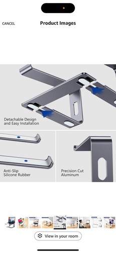 BESIGN LS03 Aluminum Laptop Stand, Ergonomic Detachable Computer B-Silver - Picture 5 of 9