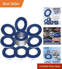 25-PCS 90430-12031 M12 Oil Drain Plug Gasket Washer Crush Seal - Aluminum Cr...