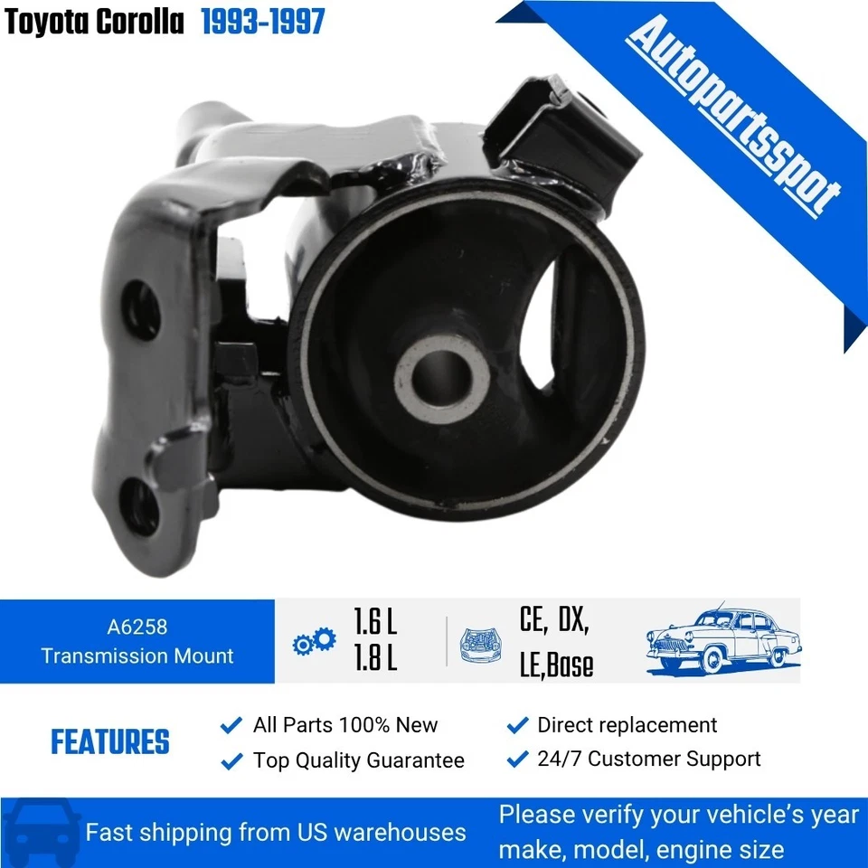EM8191 Transmission Engine Motor Mount For 93-97 Toyota Corolla GEO Prizm 1.6L - Image 2 of 4