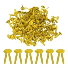 Brads for Paper Crafts, 150 Pcs Yellow Metal Round Paper Fasteners, 11 mm
