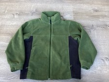 Columbia Youth Boys Fleece Jacket Size 10/12 M Green Full Zip Coat