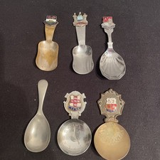 Job Lot Vintage Tea Caddy Spoons 5x silver plated and 1x brass VGC 