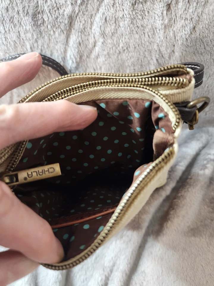 CHALA Bird Safari Canvas Crossbody Cell Phone Purse Adjustable Strap Sand - Image 4 of 4