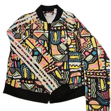Adidas Girls Zip-Up Track Jacket   Size M UK 11/12   Colorful Abstract Print