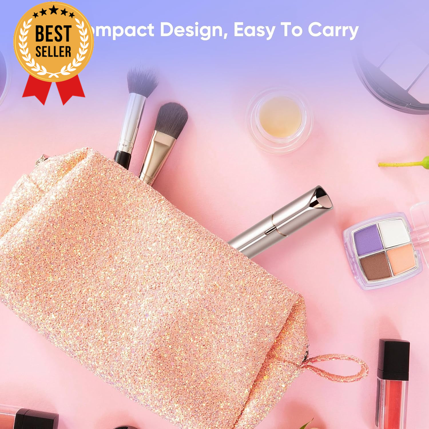 Painless Facial Hair Remover for Women Rechargeable with 2 Replacement Heads