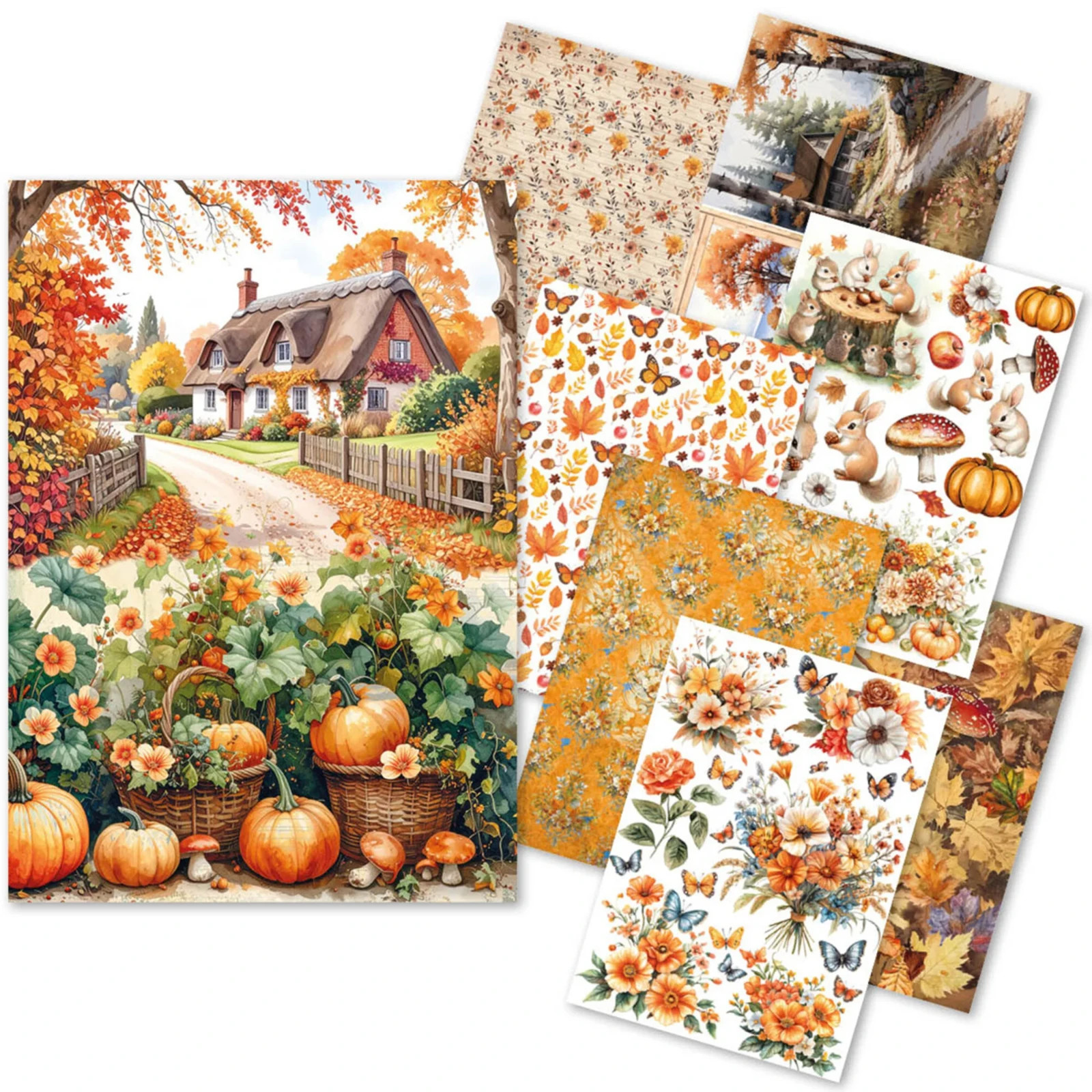 Ciao Bella  A5 Rice Paper Mixed 8 sheets Hello Fall CBSR019