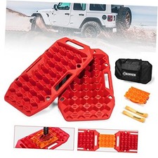 Offroad Traction Boards with Jack Base,Multifunctional Extendable Recovery Red