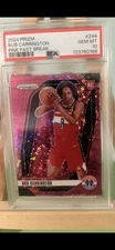 2024 Bub Carrington Prizm #244 Pink Fast Break/50 PSA 10 POP 2